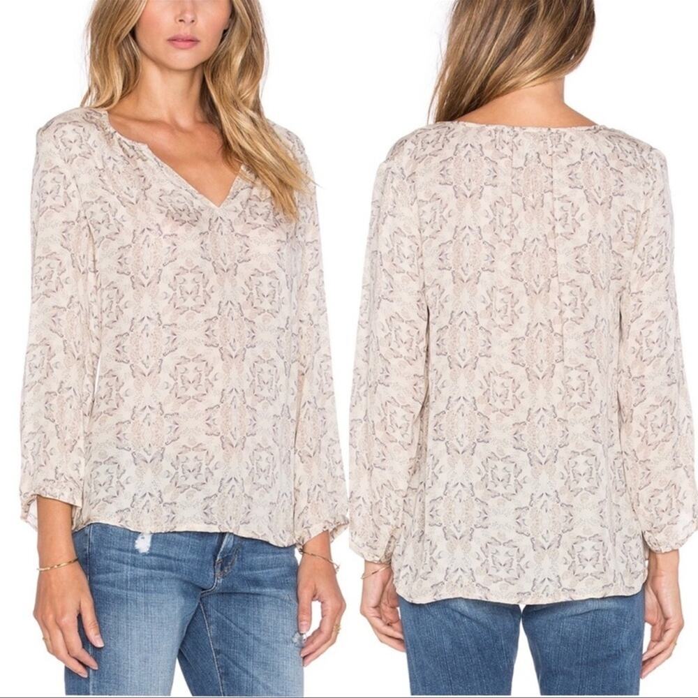 Joie Zambezi Butterfly Print Long Sleeve Blouse Size XXS